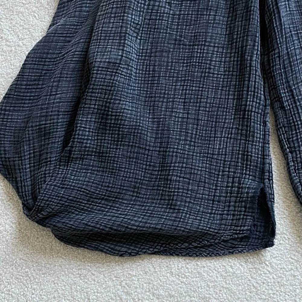 Anthropologie Black Waffle Knit Linen Beach Strapless Harem Jumpsuit - 35353 - Picture 11 of 16